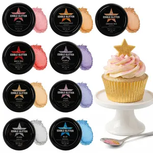 Edible Glitter - 9pcs Luster Dust Edible, Food Grade Cake Decorating Shimmering Glitter for Drinks, Powder Glitter for Fondant, Easter Eggs，Chocolate, Candy, Cookie，Strawberries, - 5g,