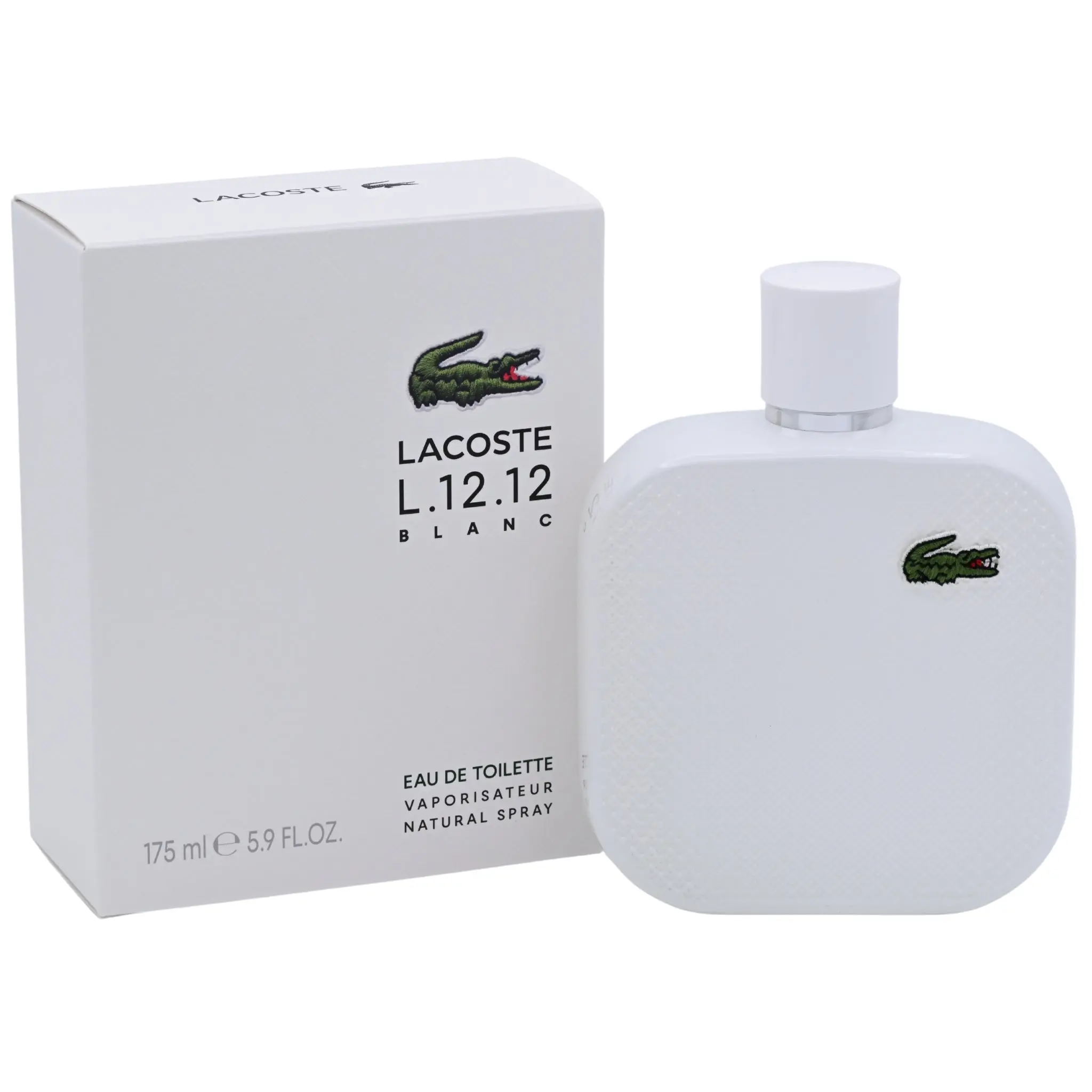 LACOSTE L.12.12 Blanc Aromatic Men's Premium Fragrance - 5.9 oz EDT White Spray Natural Cologne, Unique Crisp Scent, New in Box, Bottle Men's Fragrance