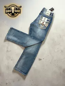 AM-2319 Men's Western Cowboy Jeans Straight Fit / Pantalon Vaquero para Hombre