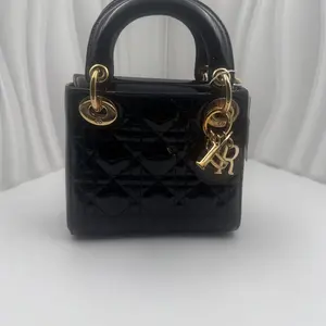 Pre-owned Dior Leather Top Handle Bags Lady Mini Black JM