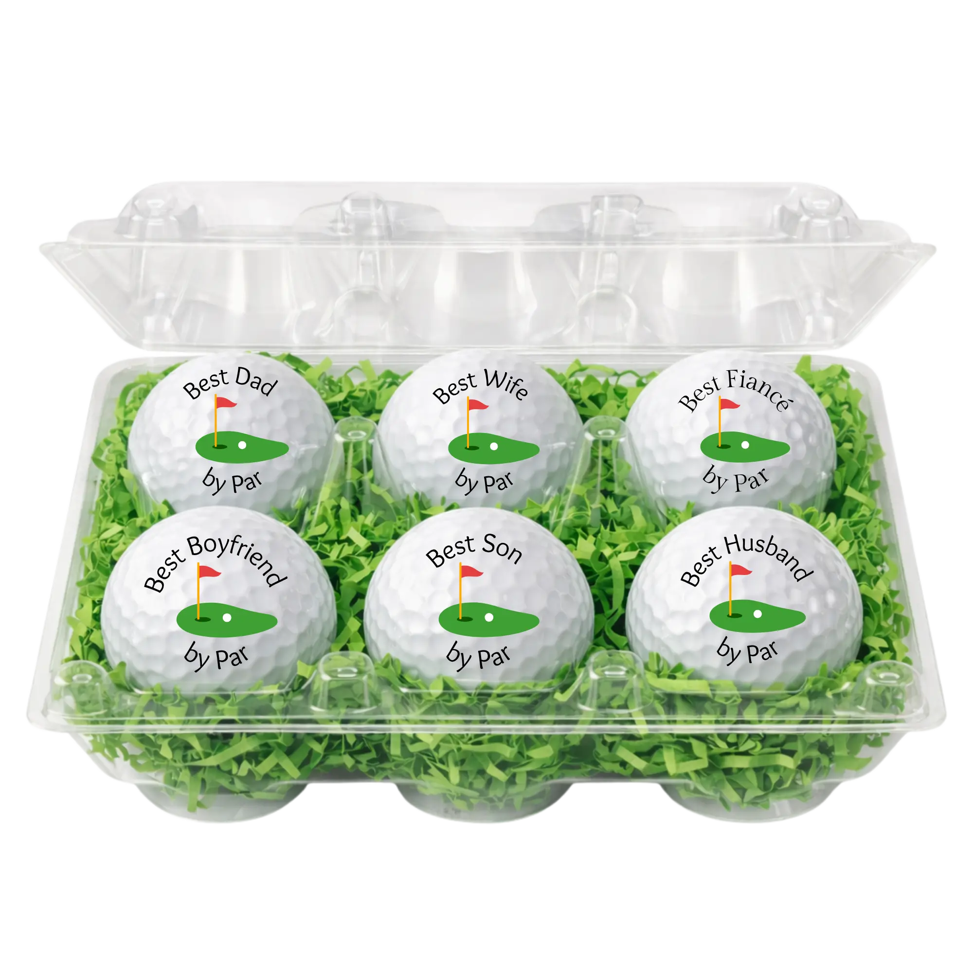 Best By Par Golf Balls Gift Set – Funny Golf Gift for Dad, Husband, Boyfriend, Wife, Son, Mom, Fiancé | 6 Pack Novelty Golf Balls