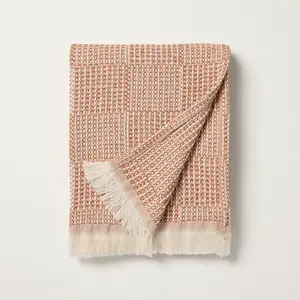 Checkered Knit Throw Blanket Rusted - Hearth & Hand with Magnolia
