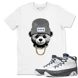 Unisex T-shirt To Match Sneakers  Jordan 9 Flint Grey "French Blue" - Gangster Ted. 100% Cotton for Casual Wear. Comfortable Summer Unisex T-Shirt to match Jordan Sneaker. Streetwear Style. urban outfitters