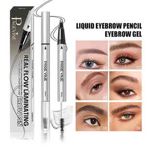 Dual End Liquid Eyebrow Pencil and Brow Gel, Precision Hair Like Stroke Brow Pen for Natural Looking Brows, Waterproof Long Wear Eyebrow Styling Tool for Filling Brows, Defining Hairline and Daily Makeup Routine