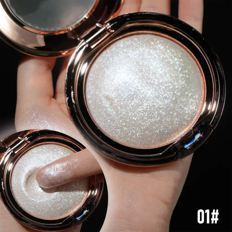 PHOFAY Shimmer Face Highlighter Makeup Powder Gel to Powder Glow Finish Lightweight Healthy Radiance Long Lasting Luminous Face Body Highlighter Cream Thanksgiving hostess gifts