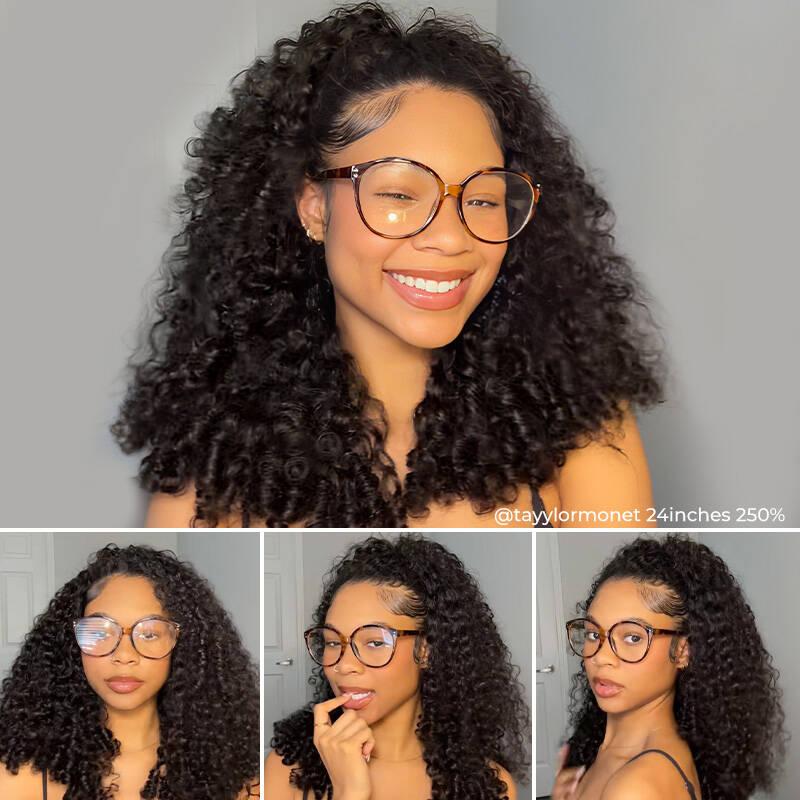 ISEE HAIR 250% Density Wear Go Burmese Curly Half Wig InvisiFit Strap Flip Over Wig for Beginners#iseehairbeauty#SpringStatements