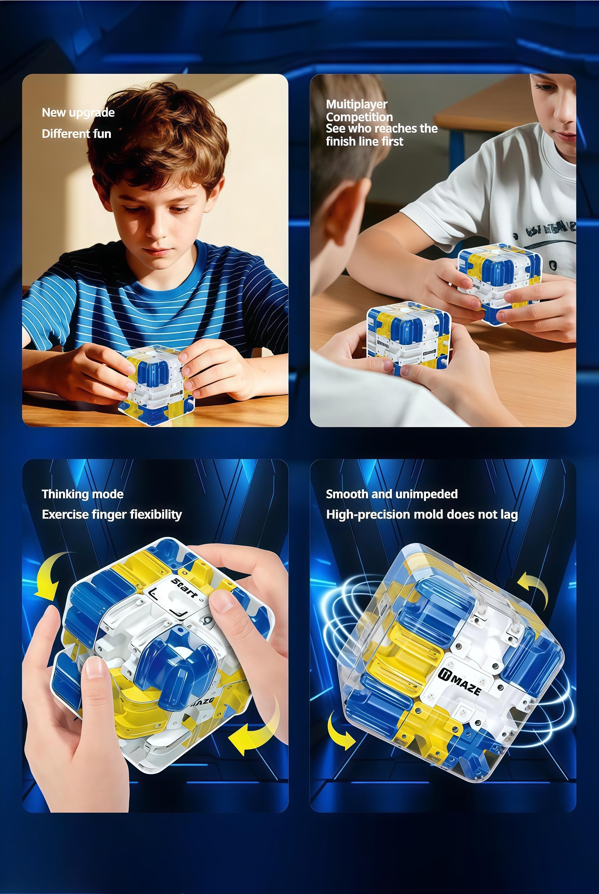 3D Ball Maze Cube Puzzle - Educational Logic Cube for Kids, Parent-Child Battle Game, Stress Relief Toy for Logical Thinking Training