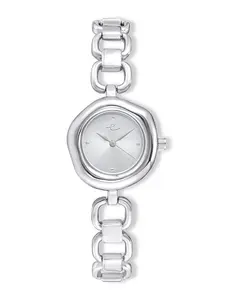 Ettika Open Circle Bracelet Watch in Silver Plated Zinc Alloy with Japanese Quartz Movement and Stainless Steel Back for Everyday Wear