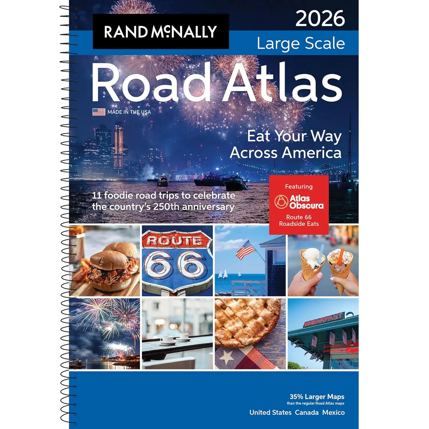 Rand McNally Road Atlas Large Scale 2026: United States, Canada, Mexico (Rand McNally Large Scale Road Atlas USA) - Spiral-bound