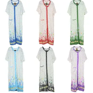4 Pack Assorted Colors Women's Floral Sleepwear Nightgown with Pocket Cotton in Colorful Pattern