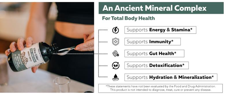 Flora Fulvic | Natural Trace Mineral Complex with Fulvic Acid & Humic Acid – 550 mg, Mined in Utah, Supports Gut Health & Digestion – 8 fl oz