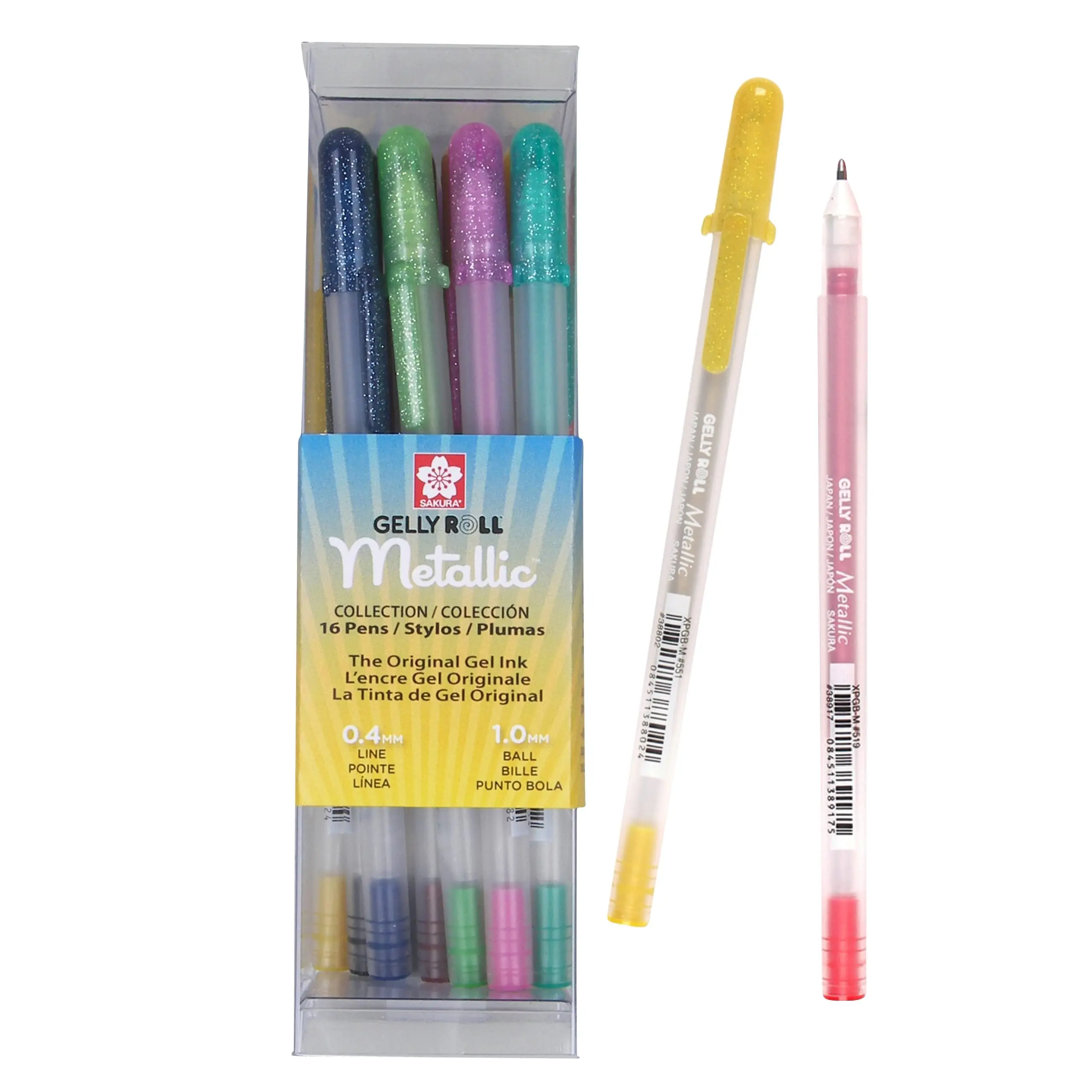 SAKURA Gelly Roll Metallic Gel Pens - 16-Pack Artist Quality Aesthetic Colored Pens, Medium Line for Note Taking, Aesthetic Gel Pens, Colored Pens For Note Taking
