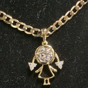 14kl Gold Plated  Necklace for baby.Niña o niño. elija género antes de comprar