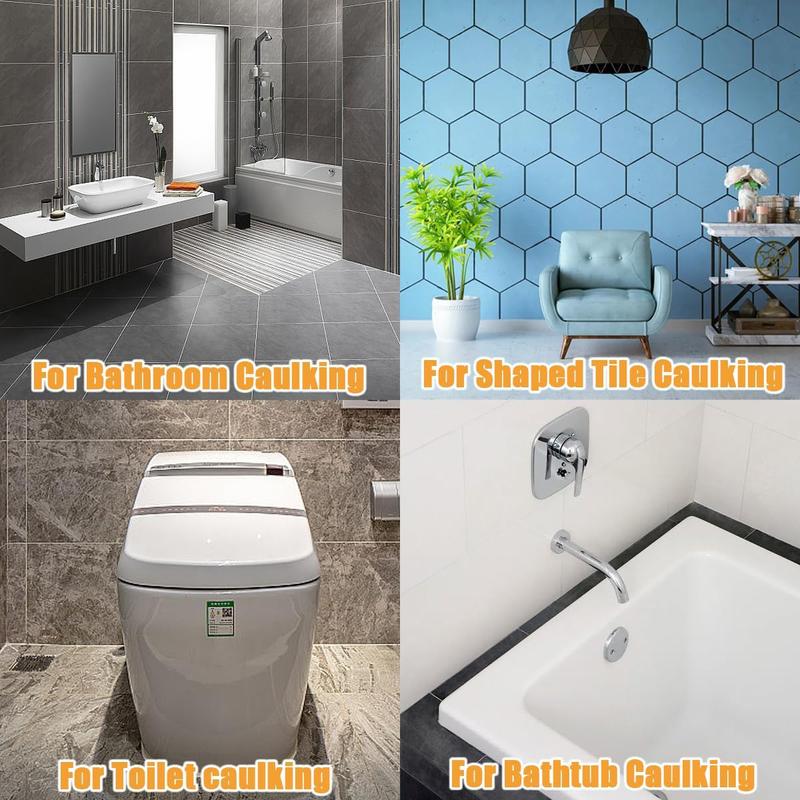 DABATR 3 in 1 Silicone Caulking Tools（Stainless Steelhead）, Sealant Finishing Tool Grout Scraper, Reuse and Replace 5 Silicone Pads, Great Tools for Kitchen Bathroom Window, Sink Joint