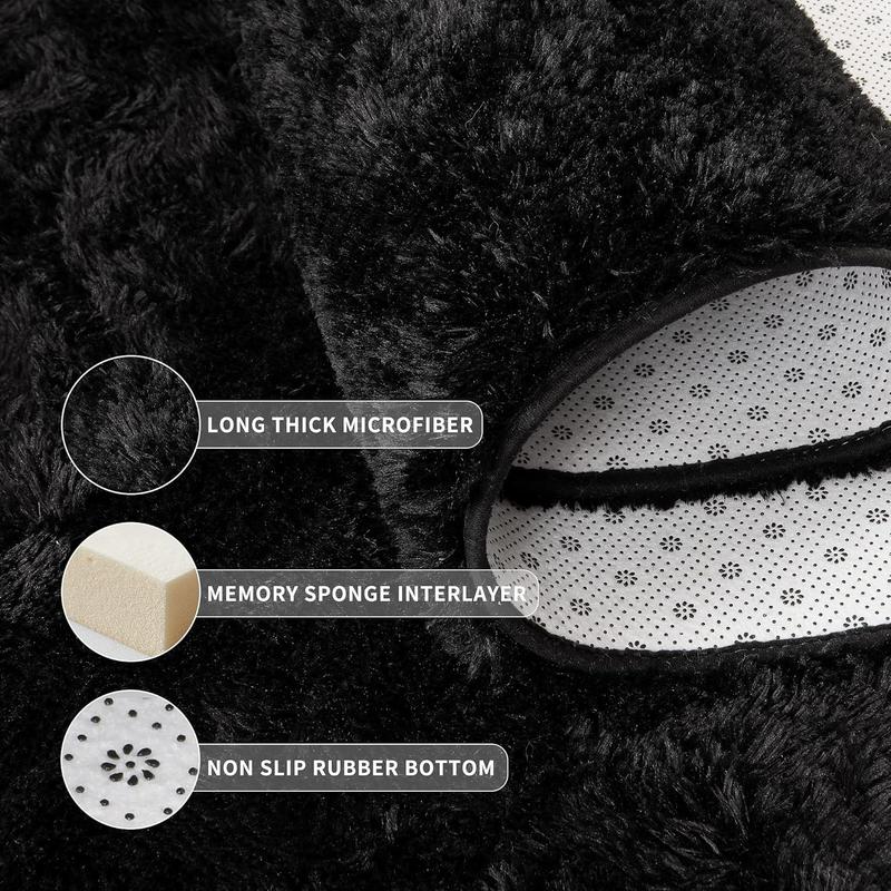 1pc Extra Large 8x10 Feet Plush Shag Mat - Ultra Soft Thick Pile Luxury Mat, Machine Washable Non-Slip Mat for Living Room, Bedroom, Home Decor - Ideal Gift for Housewarming, Wedding, Father'S Day, Mother'S Day - Modern Floor Mat in Neutral Tones