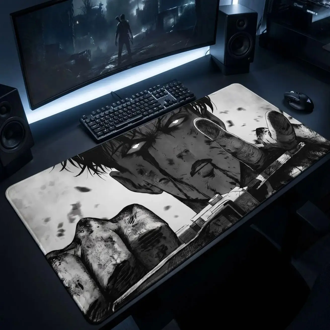 Levi Ackerman Mouse Pad Attack on Titan Anime Desk Mat AOT Gaming Mousepad Large Keyboard Pad Manga Gamer Gift