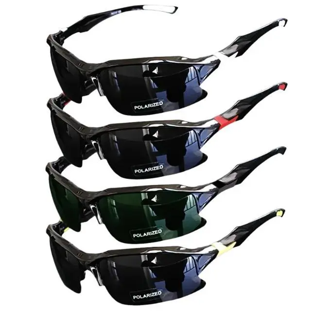 Unisex 4-Pack Polarized Windproof Sports Sunglasses, Outdoor Eyewear for Hiking, Running, Driving, Hiking Running Sunglasses
