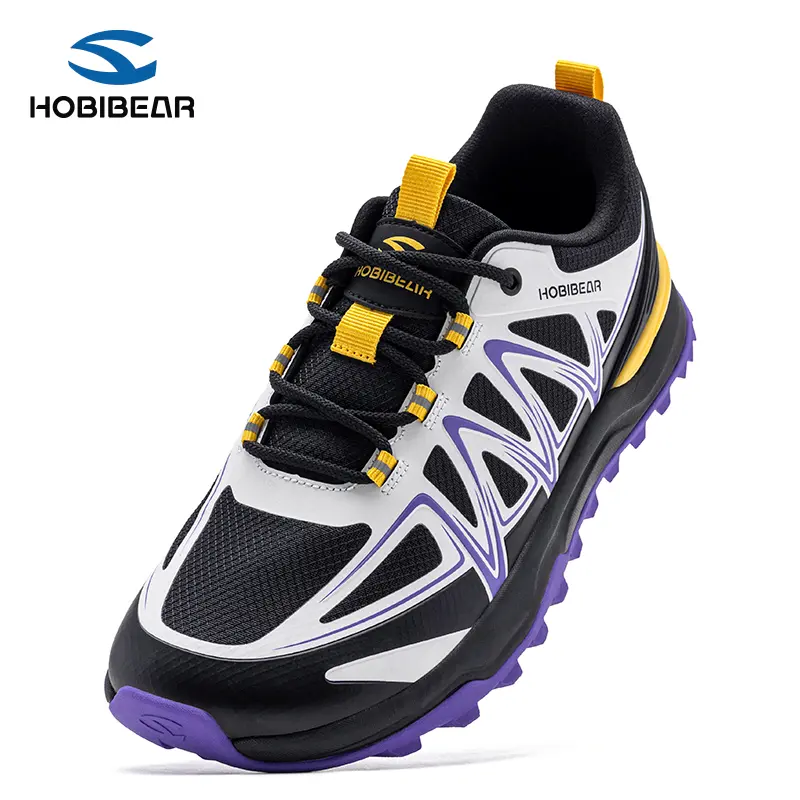 HOBIBEAR Men's Wide Toe Box Outdoor Running Footwear - Breathable Fabric Upper, Non-Slip Cushioned Low-Cut Sporty Running Shoes for Walking, Training (Mens Shoes for Multi-Sport Casual Use), Anti-Slip Grip Casual Trainers tiktokshopbacktoschool