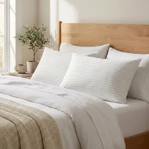 U.S. Polo Assn. Jumbo Damask Striped Cotton Pillows 2-Pack