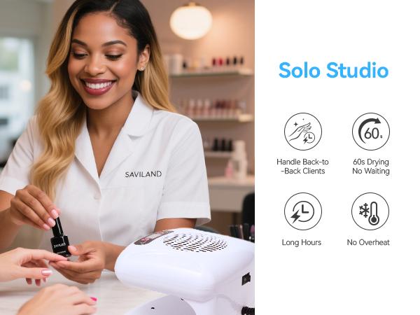 SAVILAND Essentials 5X Faster Nail Dryer – 300W Smart Sensor Dryer for Regular Polish with Warm & Cool Dual Air Modes, Battery-Free for Quick Drying SAVILAND Essentials 5X Faster Nail Dryer – 300W Smart Sensor Dryer for Regular Polish with Warm & Cool Dual Air Modes, Battery-Free for Quick Drying