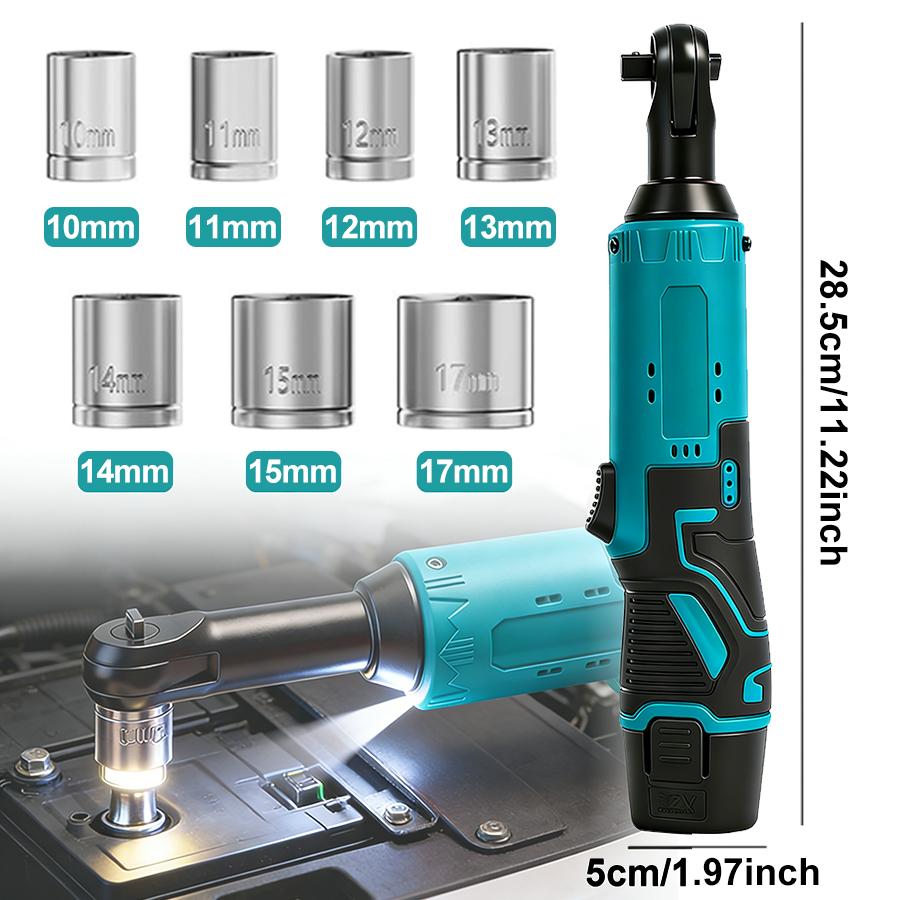 Electric Right Angle Wrench, 1 Count 45NM 3/8'' Ratchet Wrench, Removal Screw Nut Car Repair Tools, Power Tools, Cordless Power Tool Set, Power Tools, Cordless Torque Wrenches