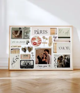 Vinntage Matchbox Art Poster, Valentine's Day Gift, Gift For Boyfriend, Girlfriend