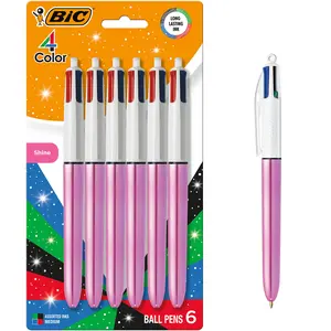 BIC 4 Color Shine Retractable Ballpoint Pen, Versatile 1.0 mm Point, Long-Lasting Ink, 6-Count in Assorted Colors BIC 4 Color Shine Retractable Ballpoint Pen, Versatile 1.0 mm Point, Long-Lasting Ink, 6-Count in Assorted Colors