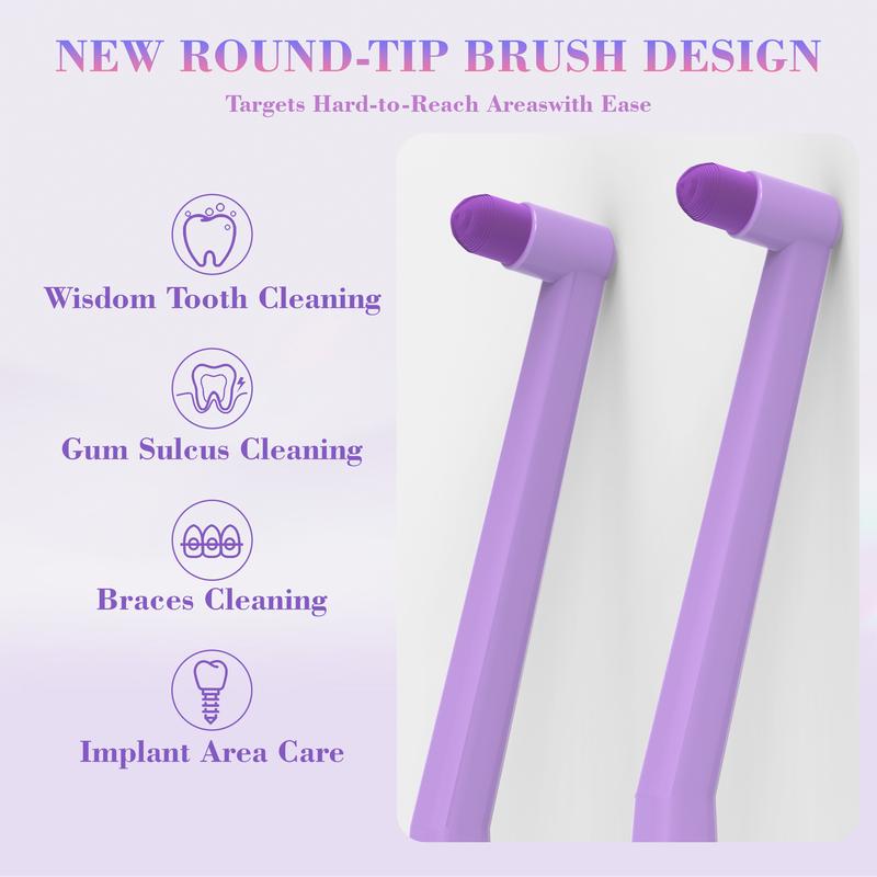 CEELIKE End Tuft Toothbrush - Single Tuft Orthodontic Toothbrush with Soft Bristles & Pointed Tip for Braces Cleaning Gentle Oral Care Non-Medical