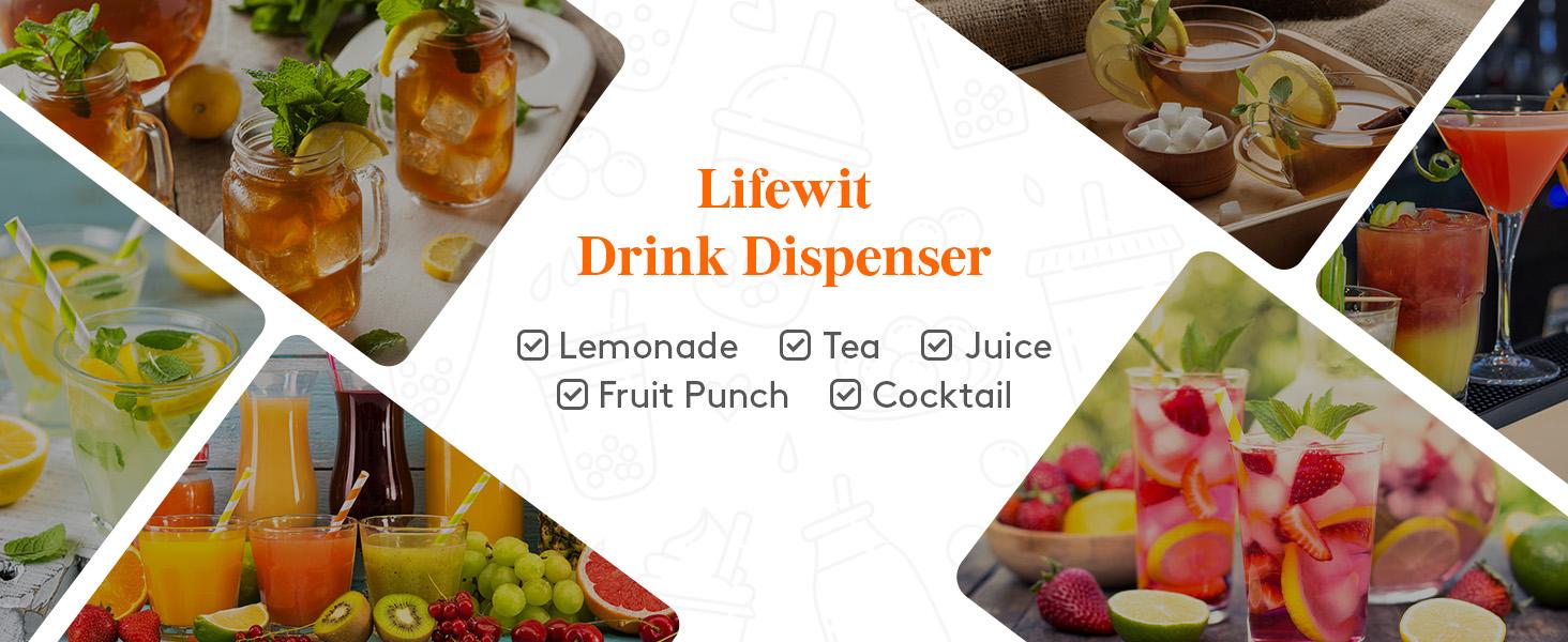 Lifewit 1 & 1.6 Gallon Drink Dispenser with Lid & Stand BPA-Free for Juice Soda Tea Lemonade Detachable Party-Ready 4L & 6L Capacity Leak-proof ABS Spout Beverage Serving Lifewit 1 & 1.6 Gallon Drink Dispenser with Lid & Stand BPA-Free for Juice Soda Tea Lemonade Detachable Party-Ready 4L & 6L Capacity Leak-proof ABS Spout Beverage Serving