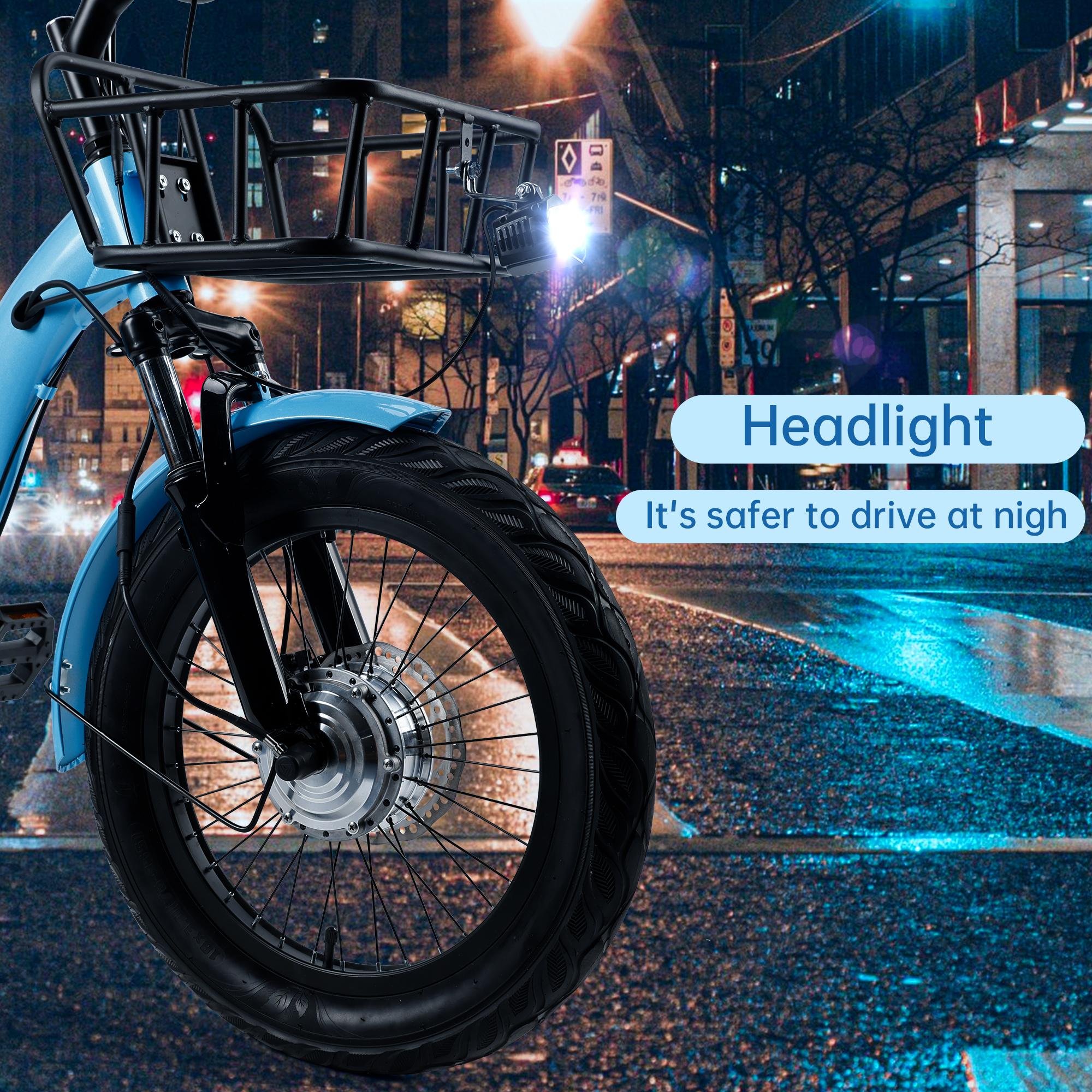 ‌Premium 400W Folding E-Trike Foldable Electric Tricycle with Rear Seat, 3 Wheel Ebike for Adults Olders, Speed ​​Adjustable/Pedal Assist