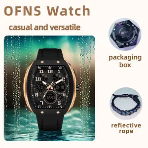 Valentine's Day Men's electronic watch with digital multifunctional, waterproof alarm clock, high-quality design, blue automatic version, practical for business and daily use, cost-effective and full