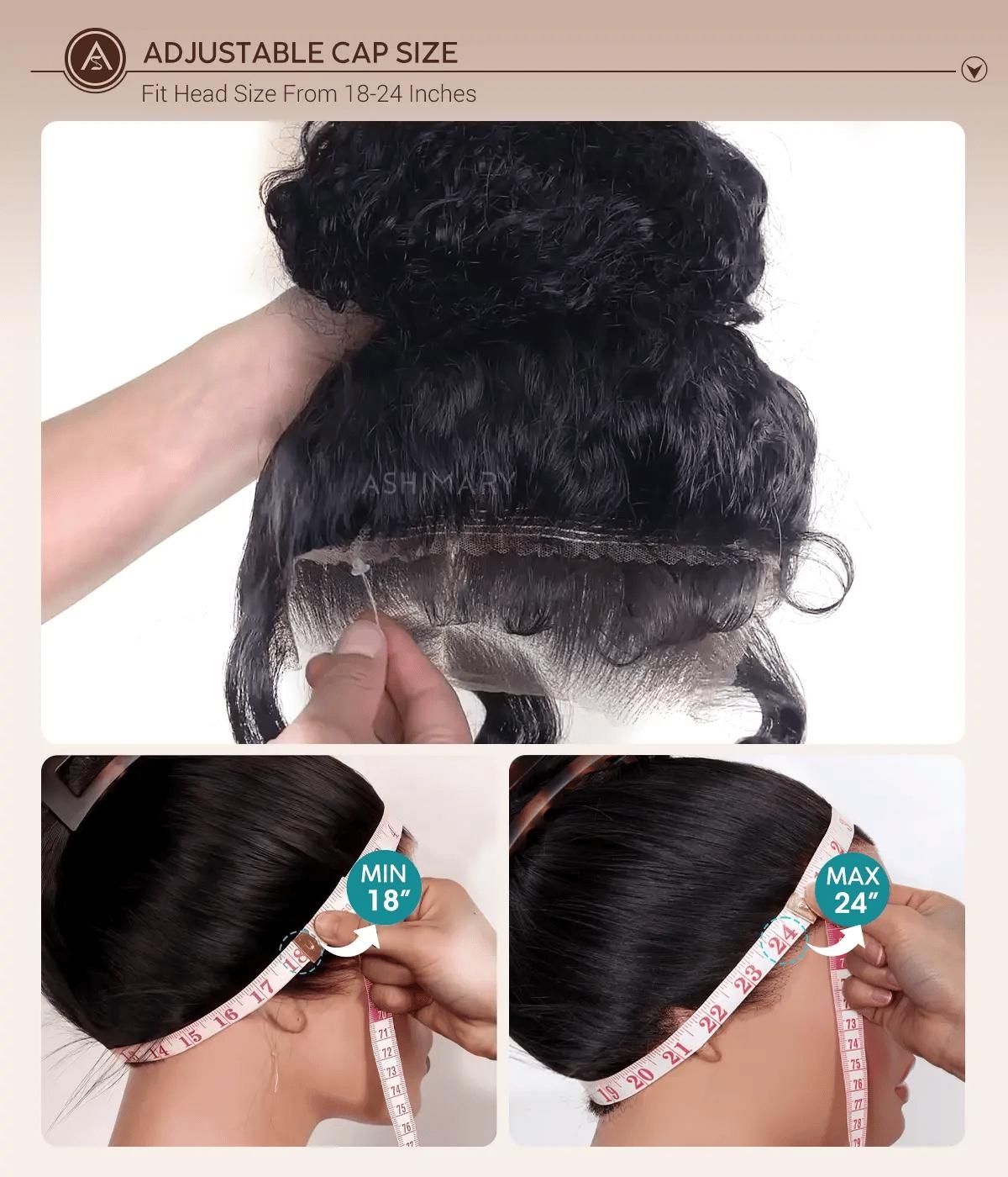 [Free Upgraded] Water Wave Invisi Strap Snug Fit Ashimary Hair 360 Transparent Lace Frontal Bleached Knots Pre Cut Lace Wig With Drawstring 100% Human Hair Wig SpringStatements