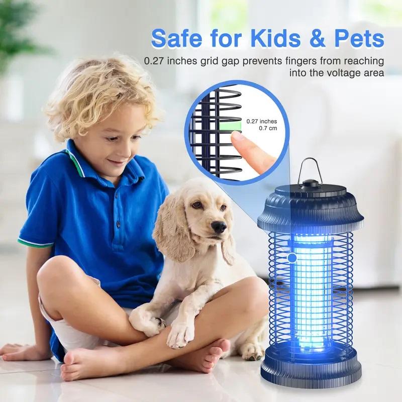 Electronic Mosquito Killer,4500V Ultraviolet Bug Zapper,Straight-in Mosquito Collector, Hanging Rings At The Top, Detachable Cleaning At The Bottom,Safe for Kids/Pets,Perfect for Indoor&Outdoor Use