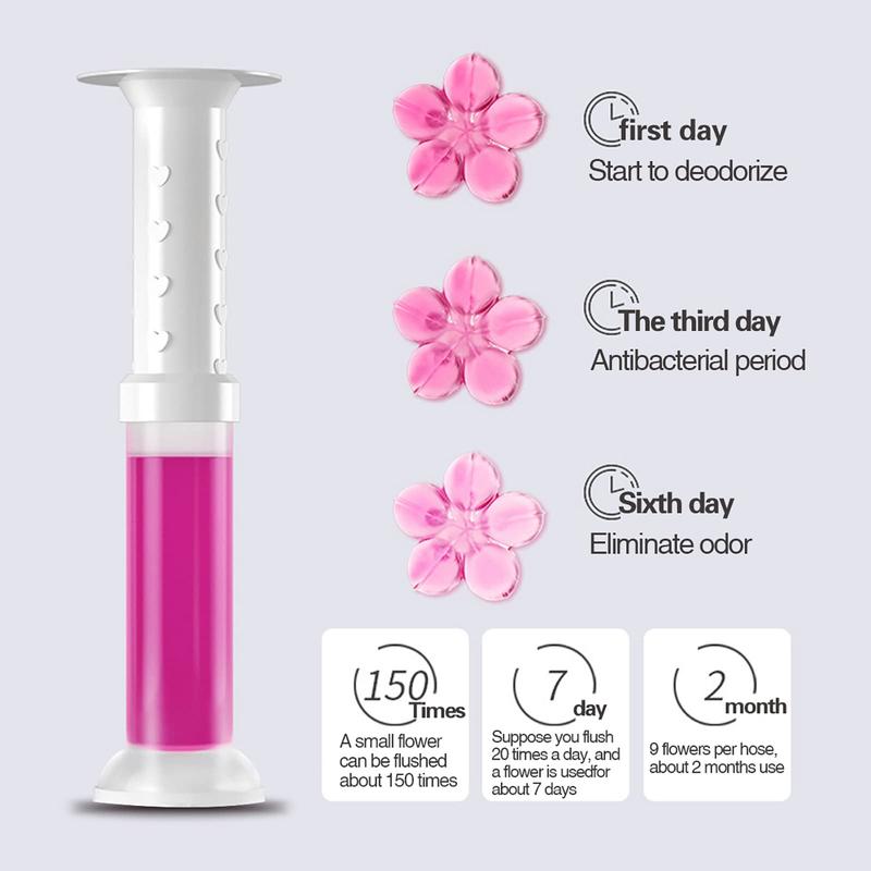 6 Pack Toilet Gel Stamp, 72 Stamps 6 Kinds Of Scent Toilet Bowl Cleaner Gel, Long-Lasting Flowers Shaped Bathroom Freshener, Keeps Toilet Fresh Fragrant and Clean Household Scented