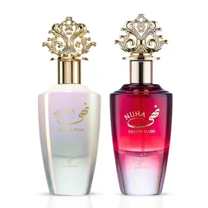 Nuha Cherry Blush & Nuha Vanilla Pearl Eau de Parfum Spray 85ml (2.9 oz) by Khadlaj (Bundle)