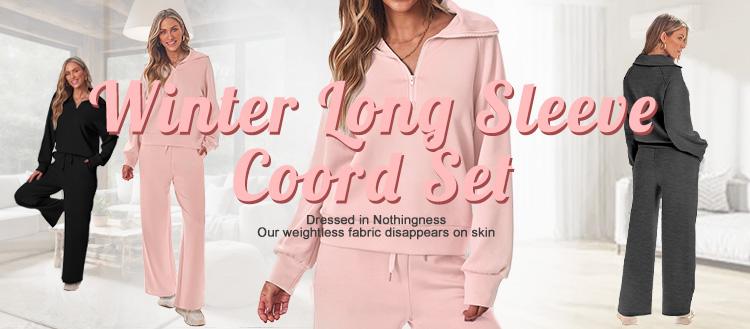 AUTOMET Women's 2-Piece Oversized Half-Zip Long-Sleeve Sweatshirt & Wide-Leg Sweatpants Lounge Tracksuit - 2025 Fall Trendy Sports Suit, Loose Fit, for Daily Lounging, Women 2 Piece Sets, Sports Suit Tracksuits