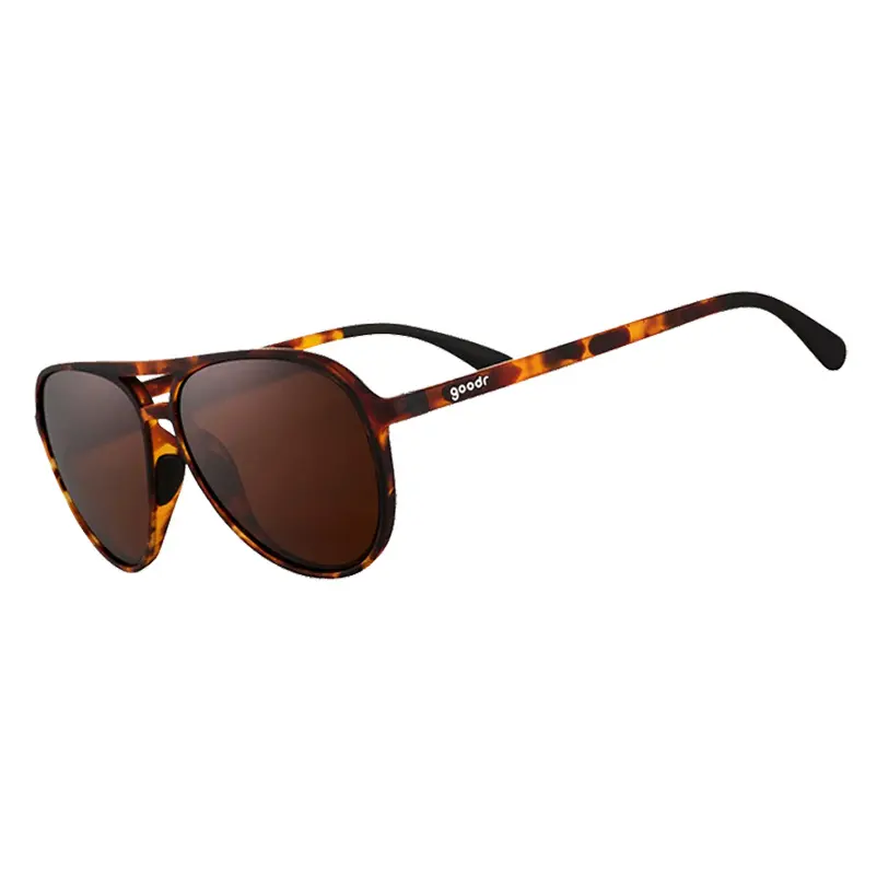 goodr Amelia Earhart Ghosted Me Large Size (Mach G) Translucent Brown Frame with Brown Lens, UV400, No Slip No Bounce No Tangle