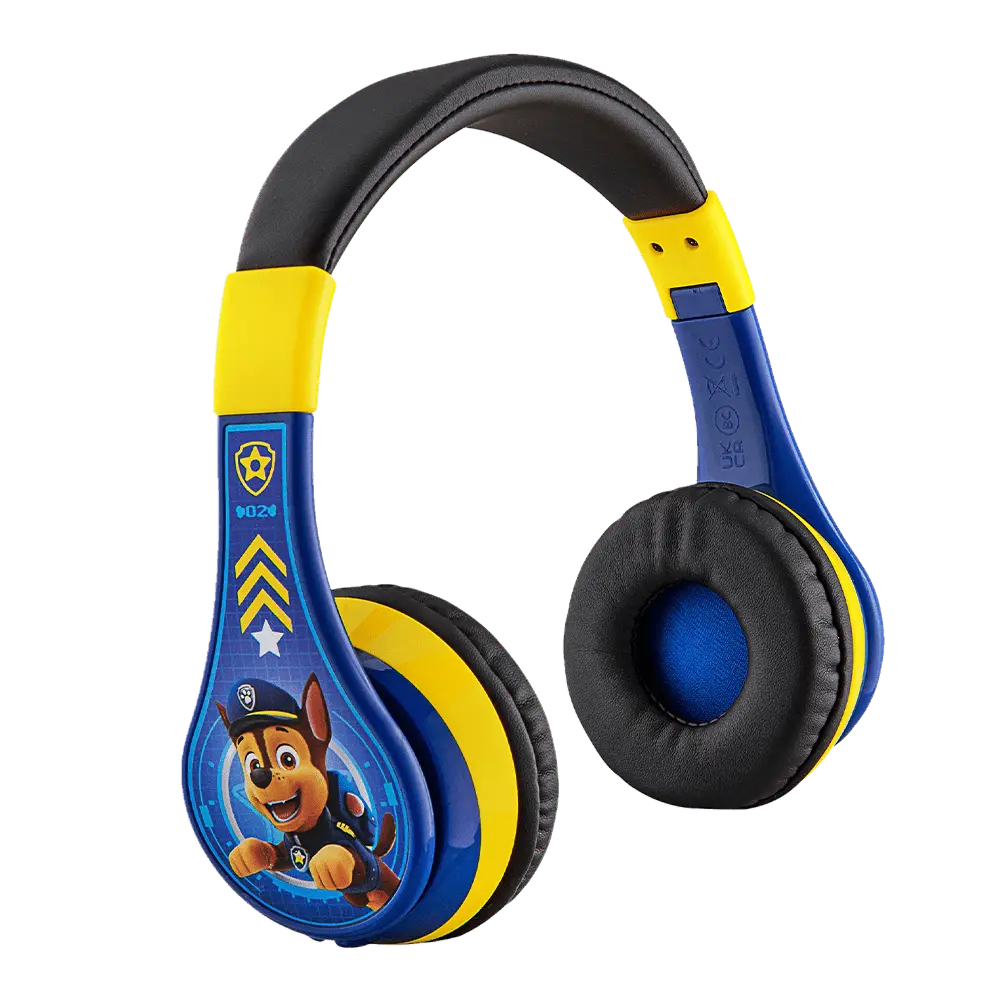 Paw Patrol Chase Kids' Bluetooth Headphones, Audio Stereo Sound, Adjustable, Foldable, Rechargeable (Phones & Electronics Accessory), Device