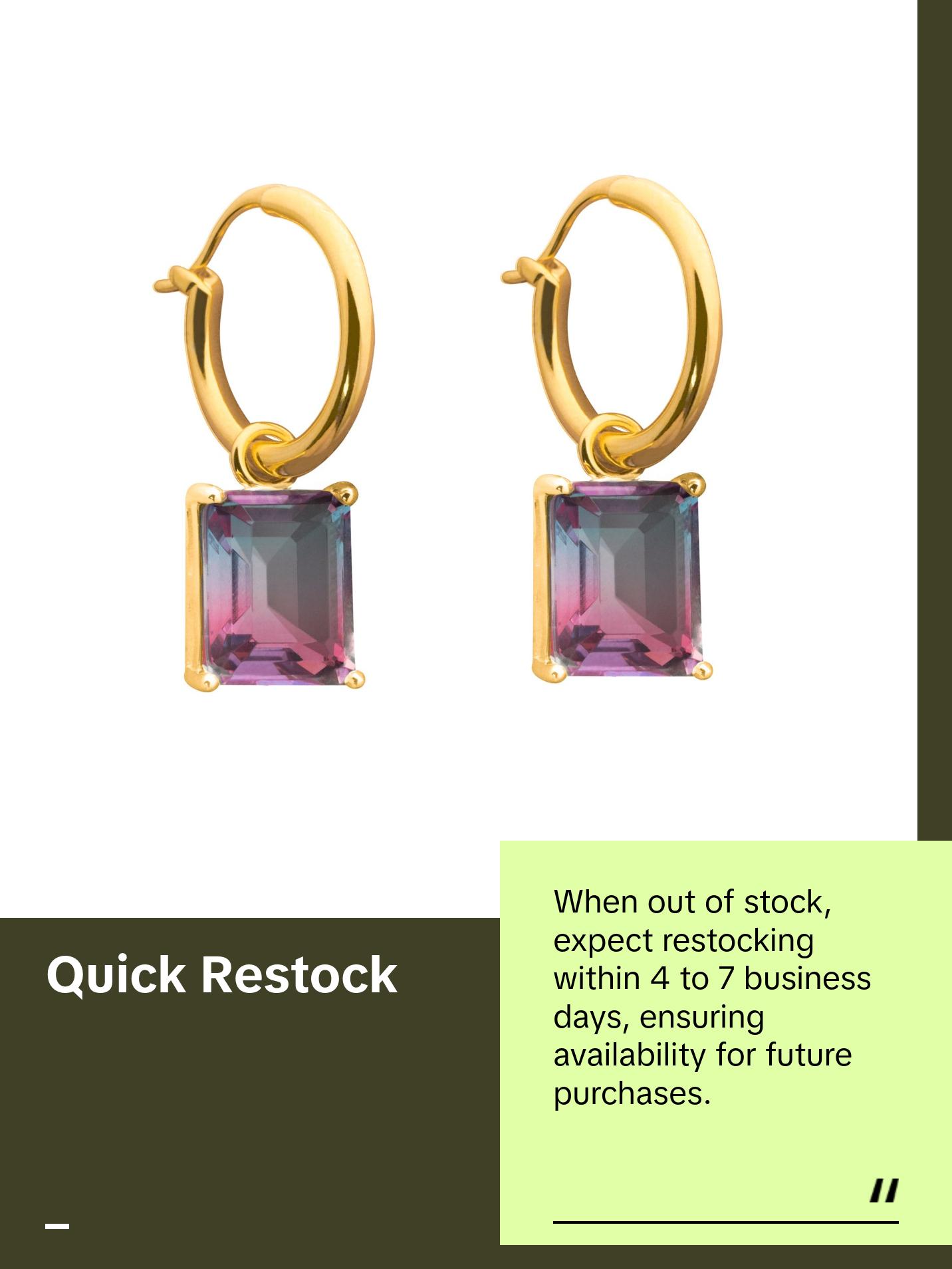 Party Geometry Rectangle CZ 925 Sterling Silver Hoop Earrings