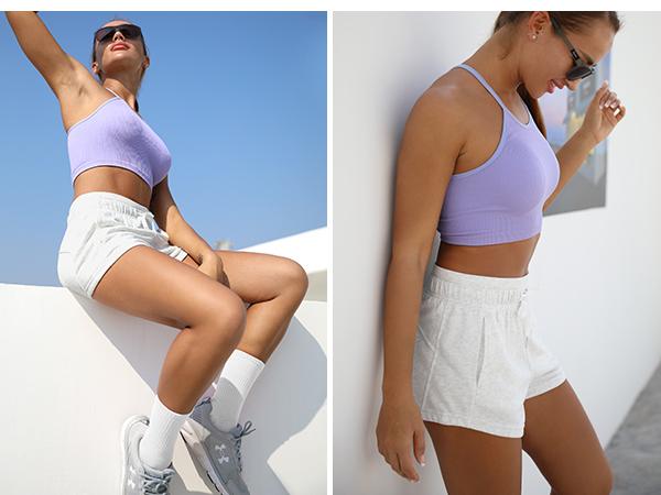 ODODOS Women's Sweat Shorts with Pockets Cotton French Terry Drawstring Summer Workout Casual Lounge Shorts