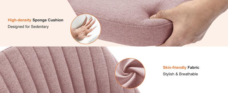 FurnishFlex Cute Desk Chair Armless  Modern Fabric Home Office Desk Chairs with Wheels