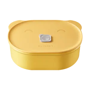 BUYDEEM 15cm Mini Ceramic Casserole Dish with Lid, Yellow, Multi-functional Steamer, Oven Safe, Microwave Safe, Small Stockpot for Cooking