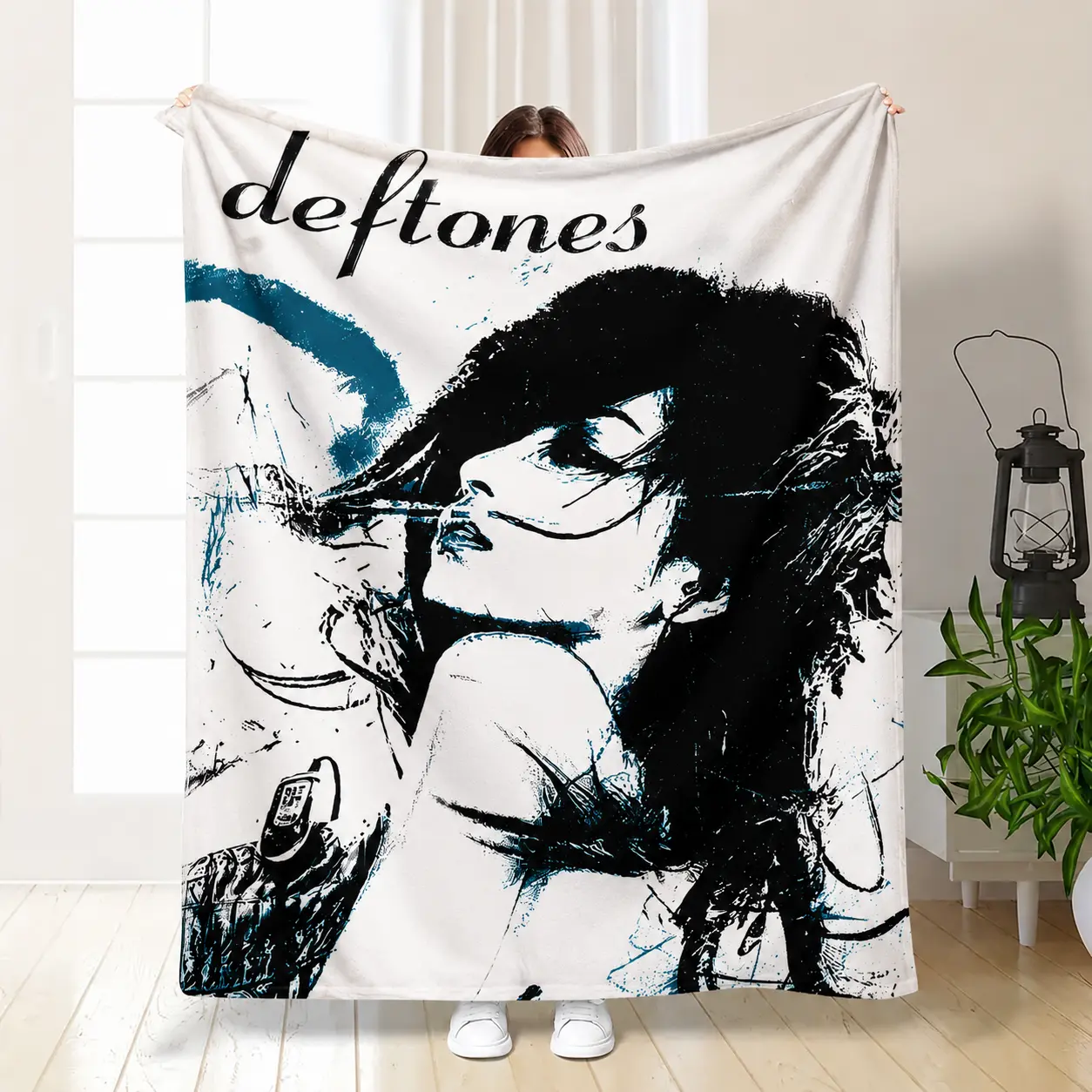 Deftones Fan Metal Band Blanket Soft Tapestry for Man Cave Wall Decor Deftones Around  Tapestry Comfortable Plush Bedding Throws For Couch Chair Sofa Bed Camping Flannel Bedspread Bed Cover