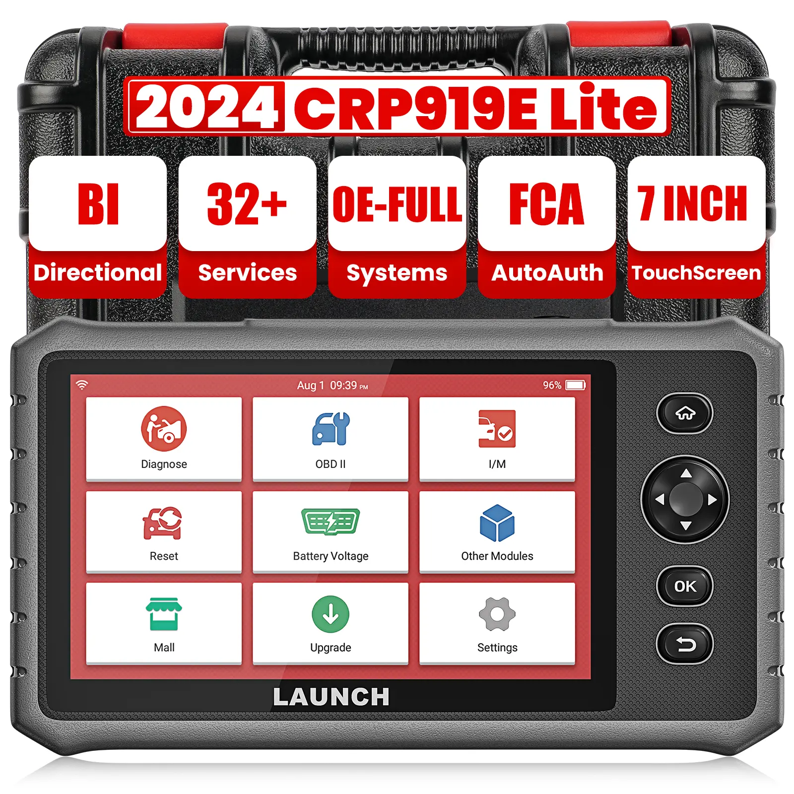 Launch X431 CRP919E Lite 2026 Automotive Diagnostic Tool, 7-Inch Touchscreen OBD2 Scanner with 32+ Services, FCA AutoAuth, Bidirectional Active Test for All Systems, Bidirectional Scan Tool
