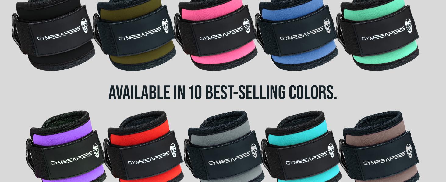 Gymreapers Ankle Straps (Pair) For Cable Machine Kickbacks, Glute Workouts, Lower Body Exercises - Adjustable Leg Straps with Neoprene Padding