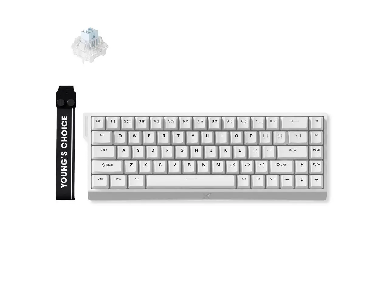 MCHOSE ACE 68 60% Mechanical Gaming Keyboard Wired Rapid Trigger Hall Effect Keyboard Magnetic Switch Hyper-Fast 8000Hz Adjustable Actuation, Hot Swap, RGB PC MAC Laptop (White / Ice Blue)