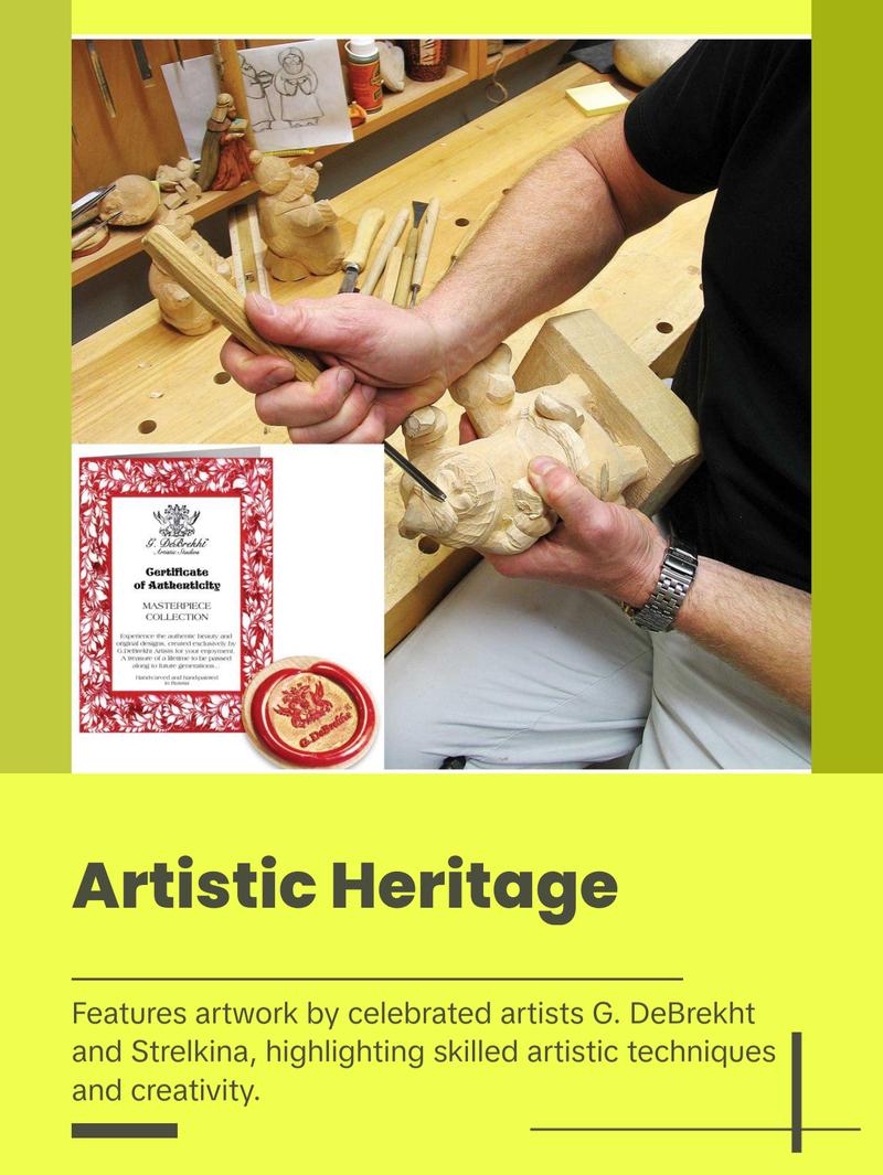 Santa Light the Way Hand-Painted WOODCARVED Masterpiece by Strelkina at G. DeBrekht - Nativity Holiday Decor - 821601