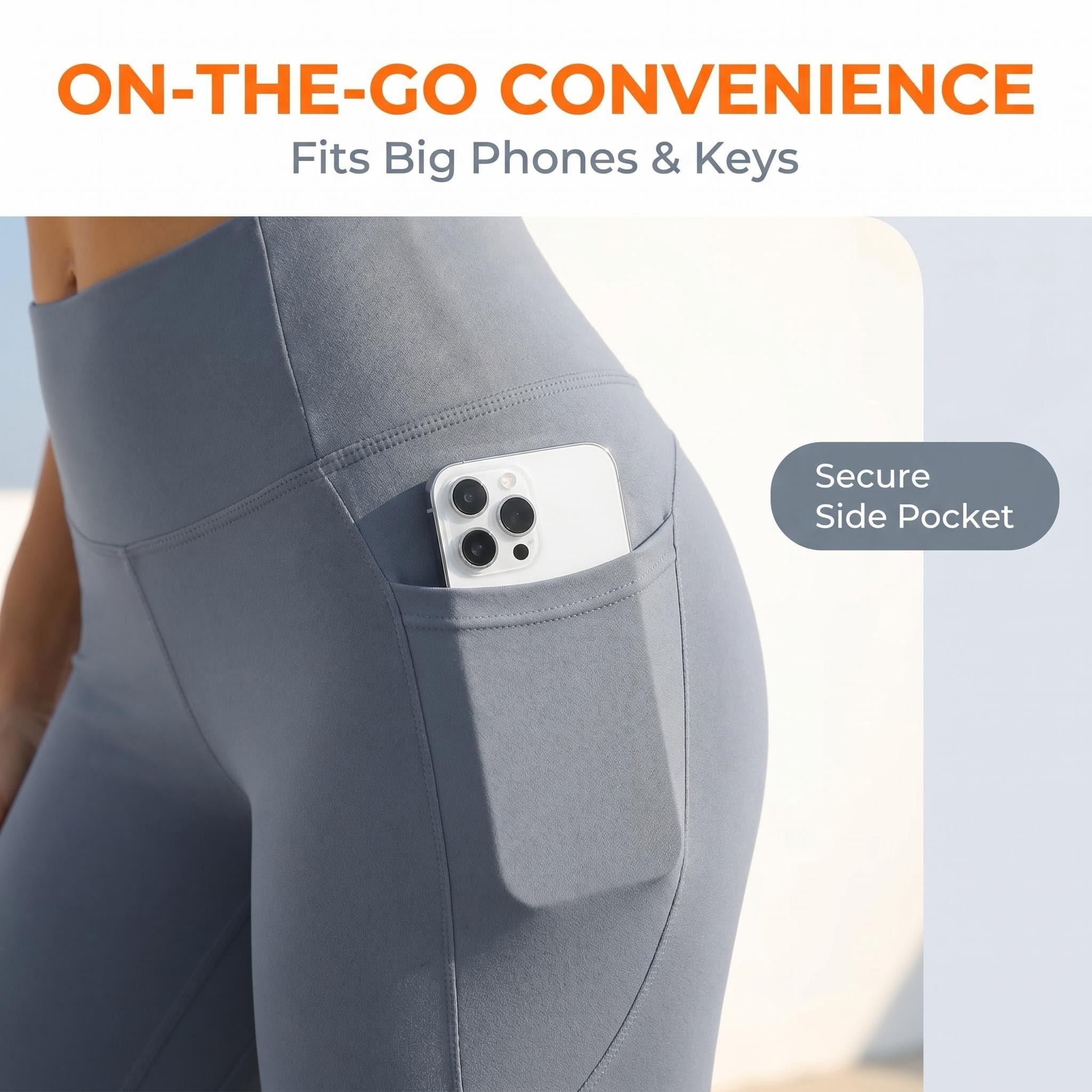 OKP Women's 5-Pack Solid High-Waist Pocket Sports Leggings - Comfy Breathable Skinny Active Gym Pants, Athleisure Fitness Pants for Yoga, All-Season Women's Clothes, Clothes For Women,clothes for back to school,first day of school outfits