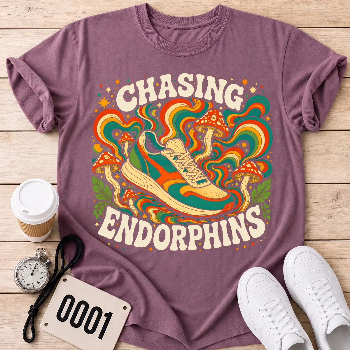 Men's Short-Sleeve Heavyweight Cotton T-Shirt - Relaxed Fit, Round Neck, Garment-Dyed, Retro Graphic Euphoria Running Design, Comfort Colors, Gym-Casual Jogger Top, Surf-Skate Menswear (Cold Wash Recommended), Shortsleeve