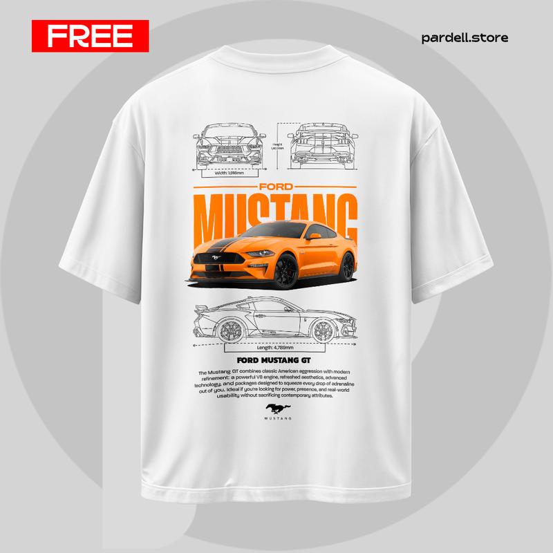 Mustang GT Shirt - Car Design Streetwear, Drift Legend Graphic Unisex Tee, Gift for JDM Lovers, Gift for Him, Gift for Her, Gift for Fan